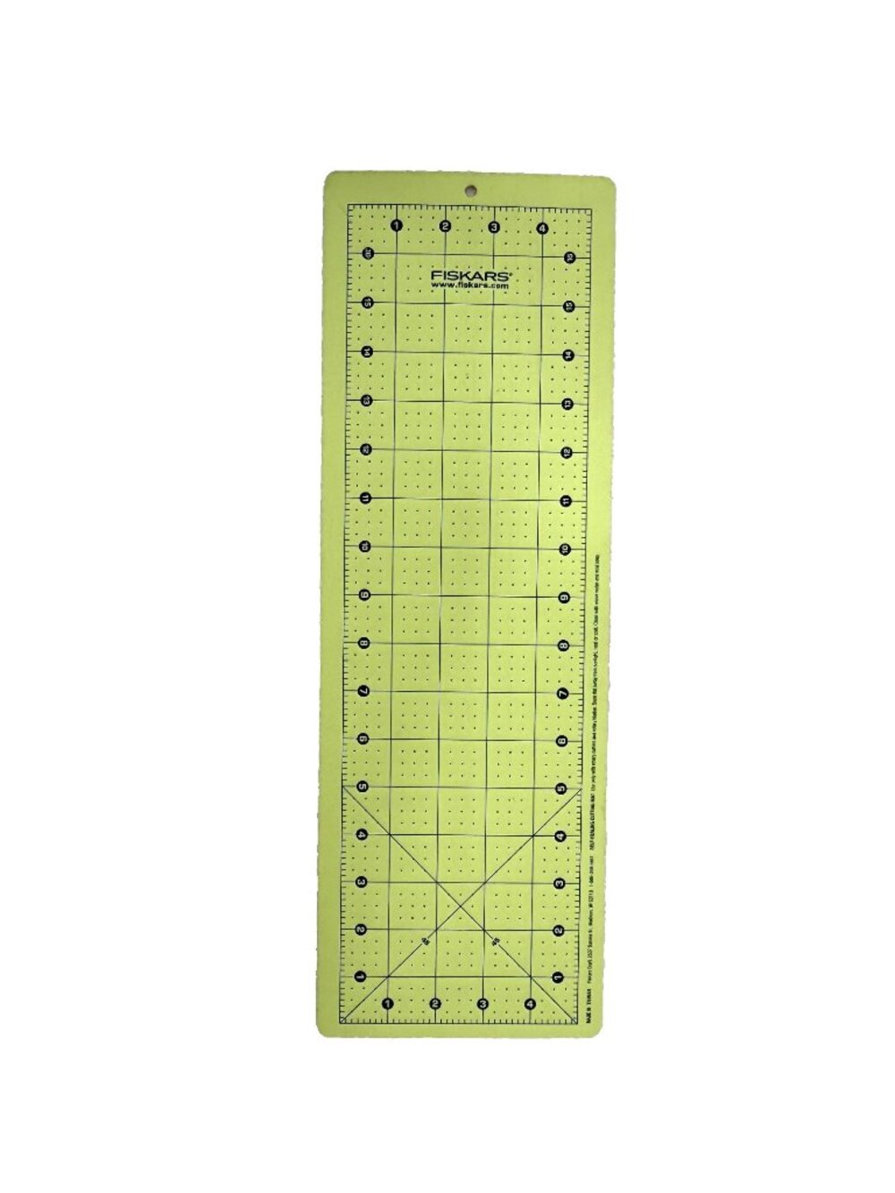 FISKARS Quilters Cutting Mat Ruler 16 x 5 inch Green Yellow